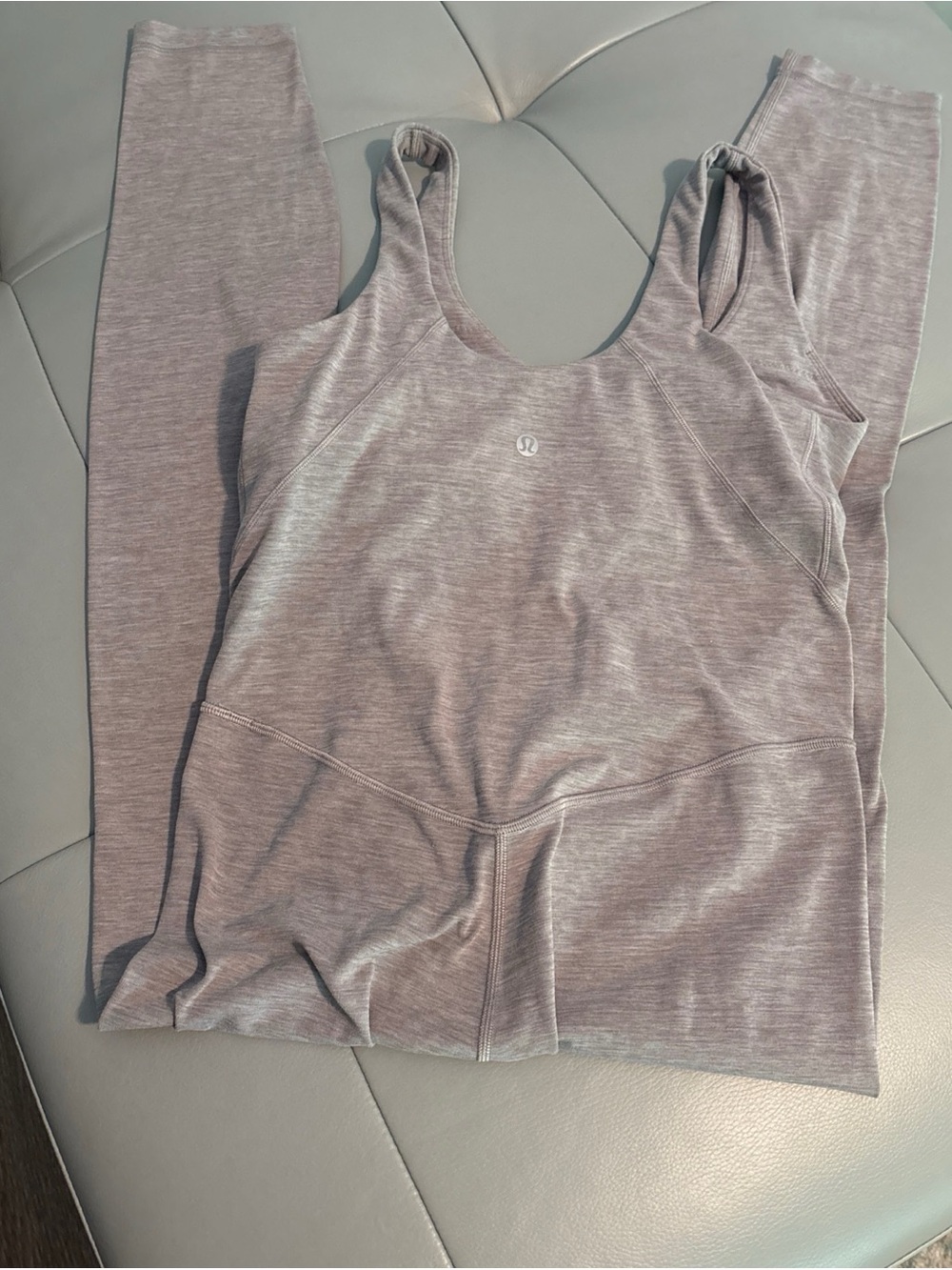 lululemon athletica Heathered Light /Pale Gray Seamless onesie for yoga etc